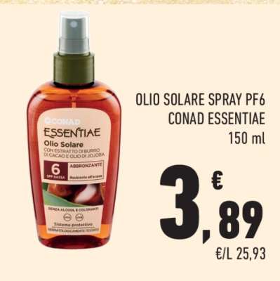 OLIO SOLARE SPRAY PF6 CONAD ESSENTIAE