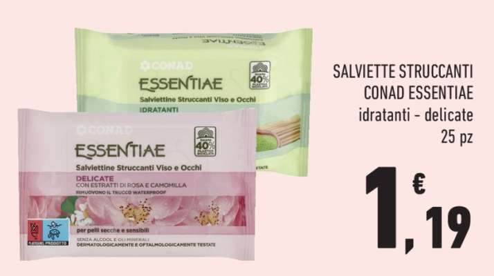 SALVIETTE STRUCCANTI CONAD ESSENTIAE