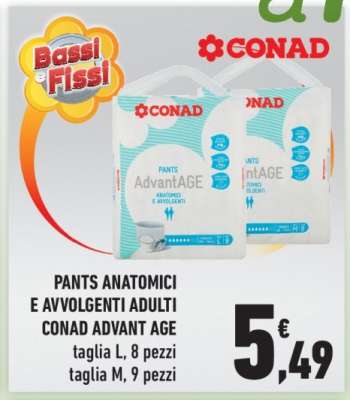 PANTS ANATOMICI E AVVOLGENTI ADULTI CONAD ADVANT AGE