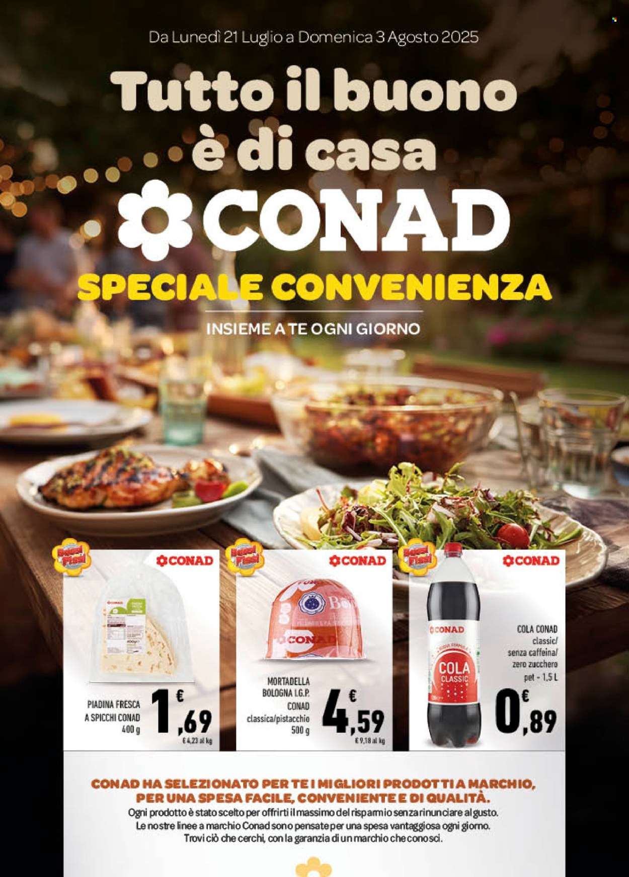 Volantino Conad - 21/7/2025 - 3/8/2025. Pagina 1