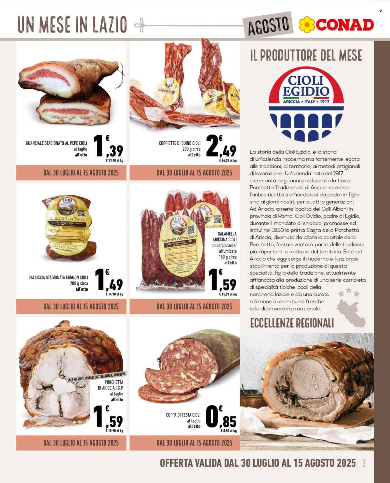 Volantino Conad - 30/7/2025 - 31/8/2025. Pagina 3