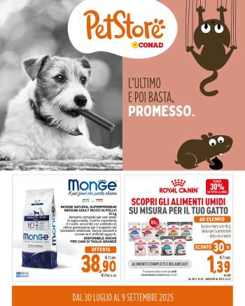 Volantino Pet Store Conad - 30/7/2025 - 9/9/2025.