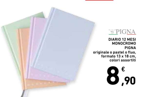 DIARIO 12 MESI MONOCROMO PIGNA