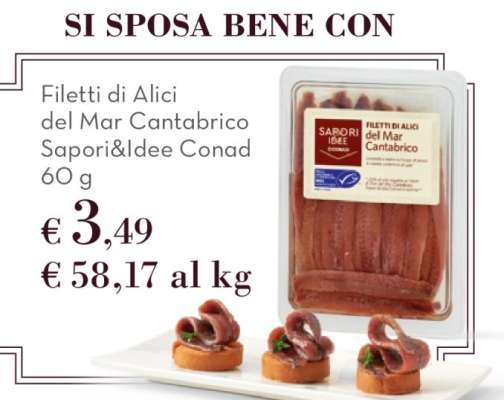 Filetti di Alici del Mar Cantabrico Sapori&Idee Conad 60 g