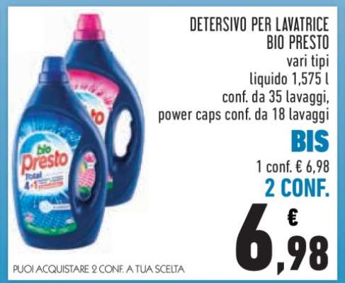DETERSIVO PER LAVATRICE BIO PRESTO