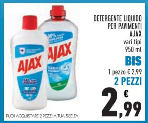 DETERGENTE LIQUIDO PER PAVIMENTI AJAX