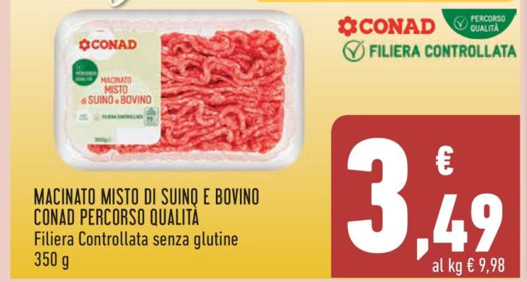 MACINATO MISTO DI SUINO E BOVINO CONAD PERCORSO QUALITÀ