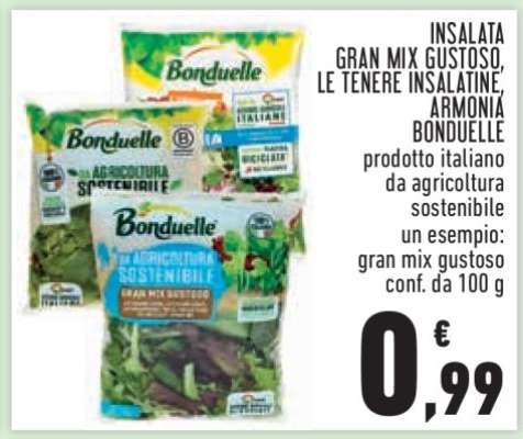 INSALATA GRAN MIX GUSTOSO, LE TENERE INSALATINE, ARMONIA BONDUELLE