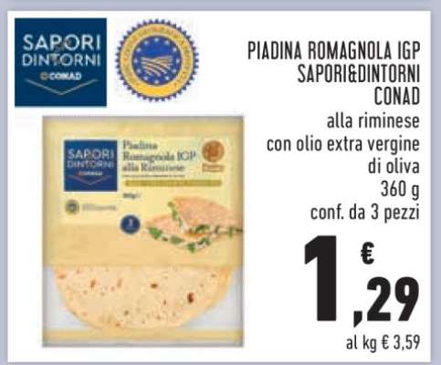 PIADINA ROMAGNOLA IGP SAPORI&DINTORNI CONAD