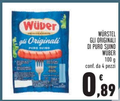 WÜRSTEL GLI ORIGINALI DI PURO SUINO WÜBER