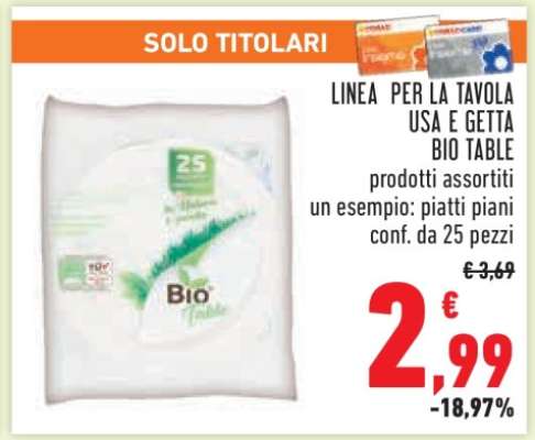 LINEA PER LA TAVOLA USA E GETTA BIO TABLE