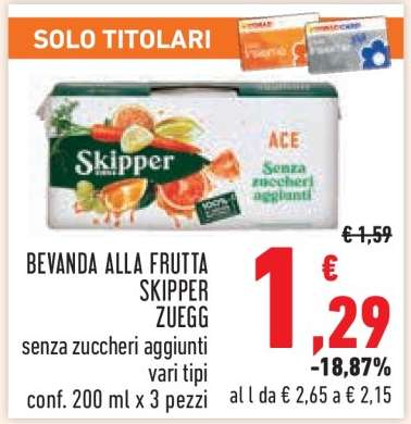 Bevanda alla frutta Skipper Zuegg