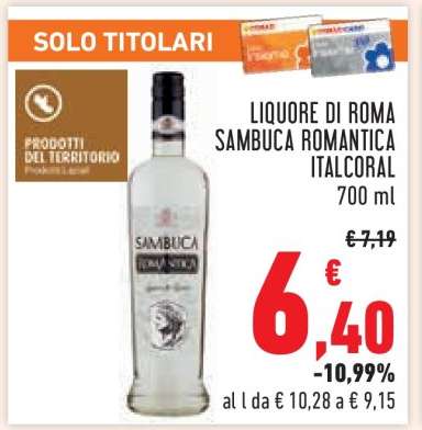 Liquore di Roma Sambuca Romantica Italcoral