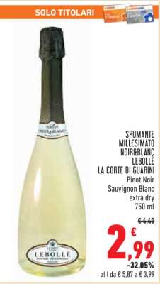 SPUMANTE MILLESIMATO NOIR&BLANC LEBOLLE LA CORTE DI GUARINI
