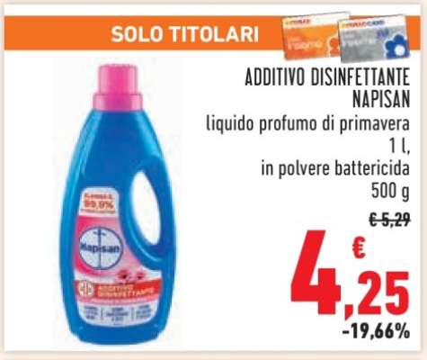 Additivo Disinfettante Napisan