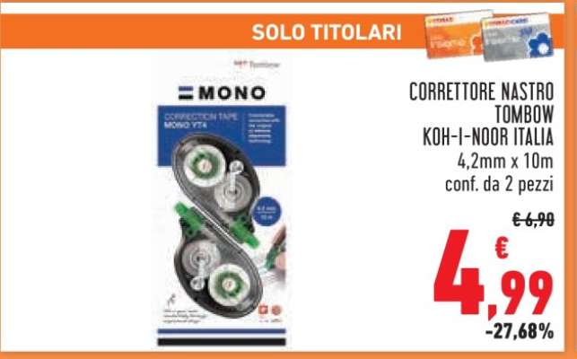 CORRETTORE NASTRO TOMBOW KOH-I-NOOR ITALIA