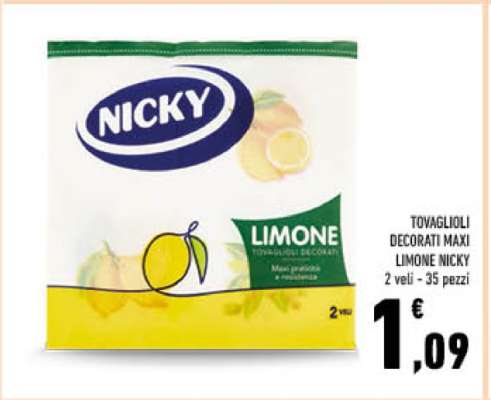 TOVAGLIOLI DECORATI MAXI LIMONE NICKY