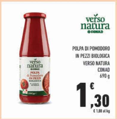 POLPA DI POMODORO IN PEZZI BIOLOGICA VERSO NATURA CONAD