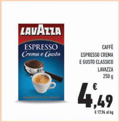 CAFFÈ ESPRESSO CREMA E GUSTO CLASSICO LAVAZZA