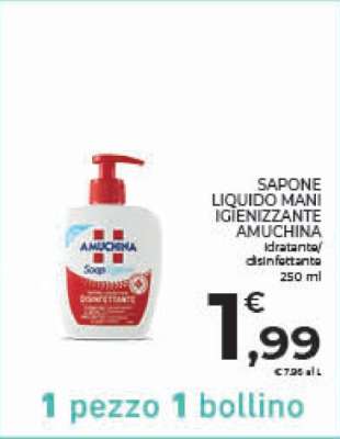 SAPONE LIQUIDO MANI IGIENIZZANTE AMUCHINA