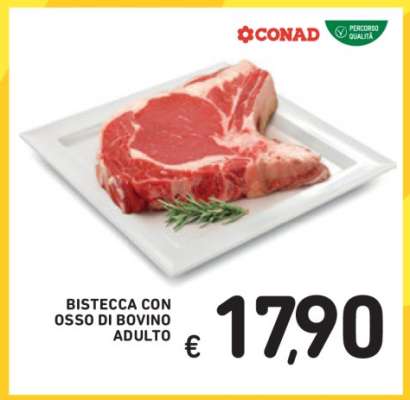 Bistecca con osso di bovino adulto