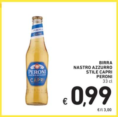 BIRRA NASTRO AZZURRO STILE CAPRI PERONI