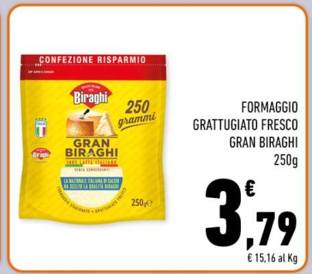 Formaggio Grattugiato Fresco Gran Biraghi