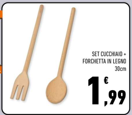 Set Cucchiaio + Forchetta in Legno