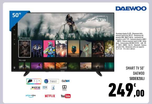SMART TV 50'' DAEWOO 50DE82ULI