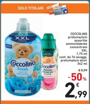 COCCOLINO profumazioni assortite ammorbidente concentrato XXL