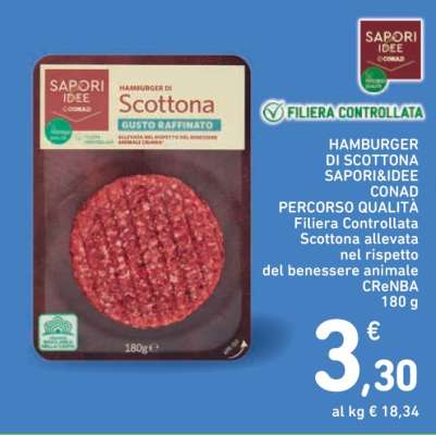 HAMBURGER DI SCOTTONA SAPORI&IDEE CONAD