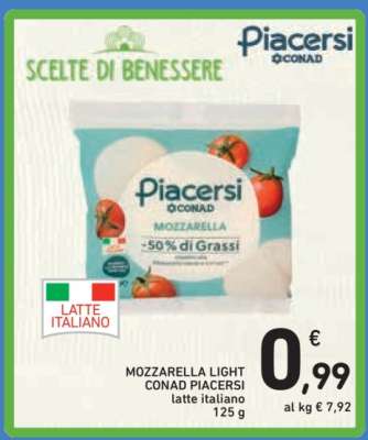 MOZZARELLA LIGHT CONAD PIACERSI