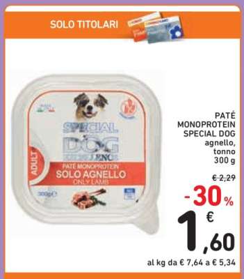 PATÉ MONOPROTEIN SPECIAL DOG