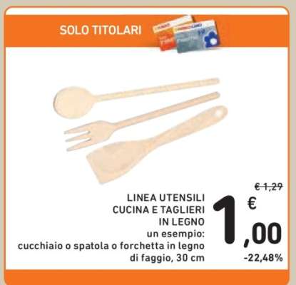LINEA UTENSILI CUCINA E TAGLIERI IN LEGNO