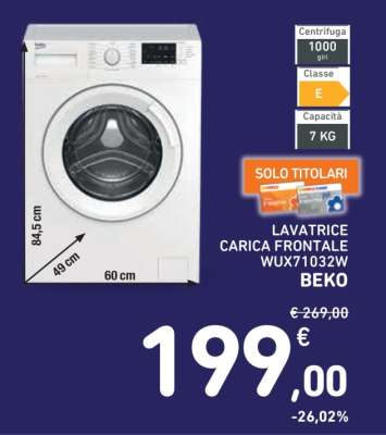 LAVATRICE CARICA FRONTALE WUX71032W BEKO