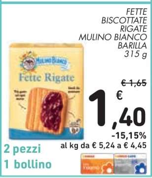 FETTE BISCOTTATE RIGATE MULINO BIANCO BARILLA