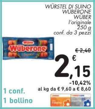 WÜRSTEL DI SUINO WÜBERONE WÜBER