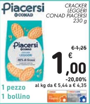 CRACKER LEGGERI CONAD PIACERSI