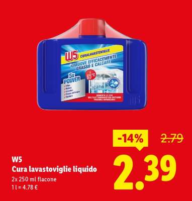 W5 Cura lavastoviglie liquido