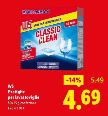 W5 Pastiglie per lavastoviglie