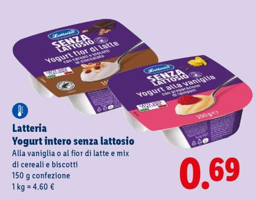 Latteria Yogurt intero senza lattosio