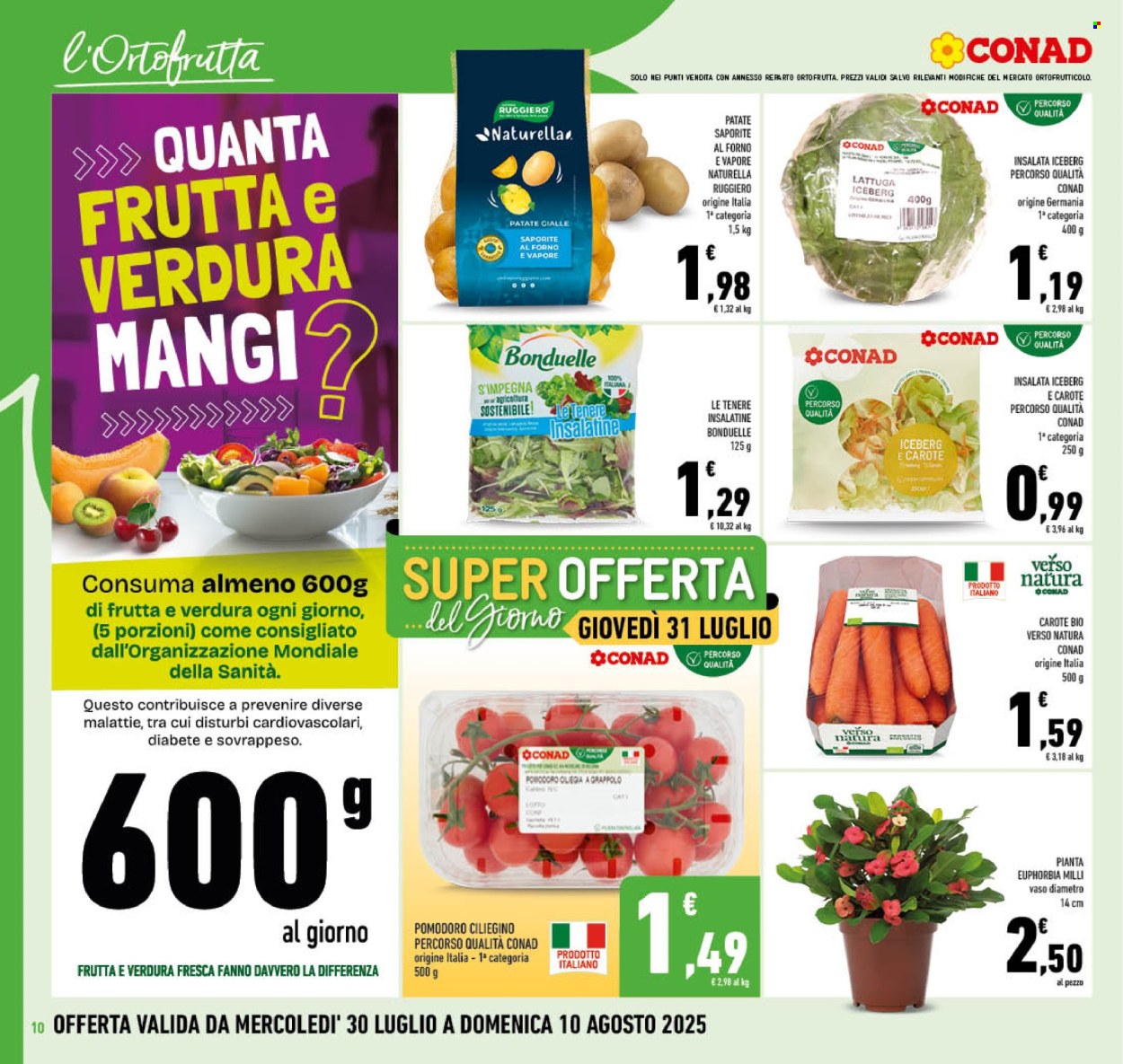 Volantino Conad - 30/7/2025 - 10/8/2025. Pagina 10