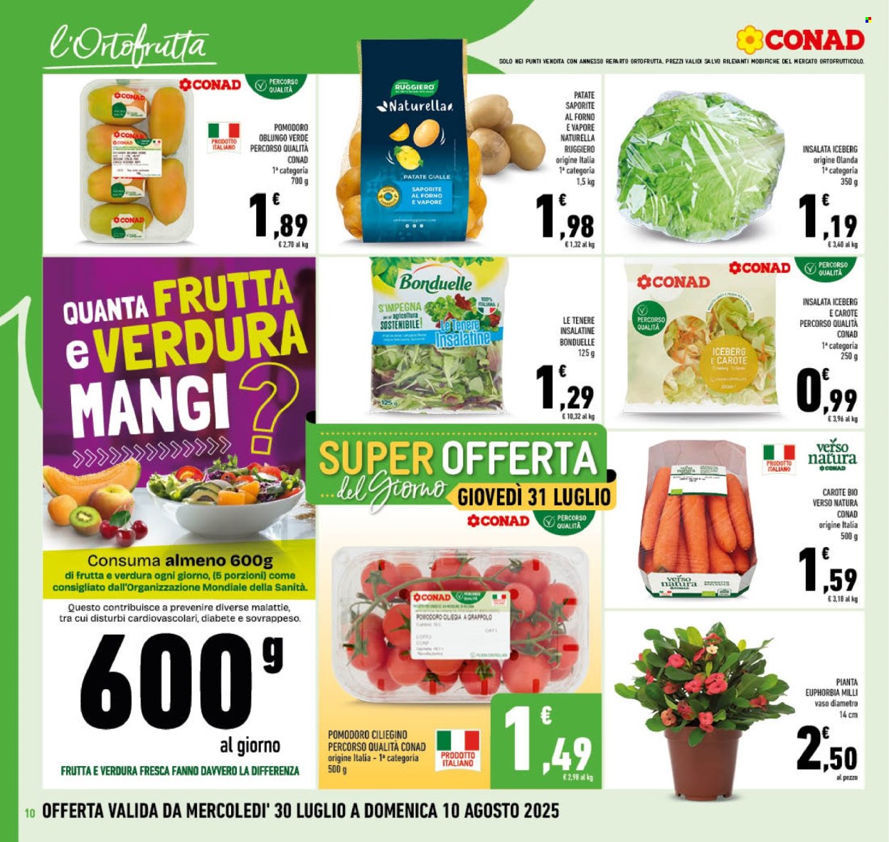 Volantino Conad - 30/7/2025 - 10/8/2025. Pagina 10