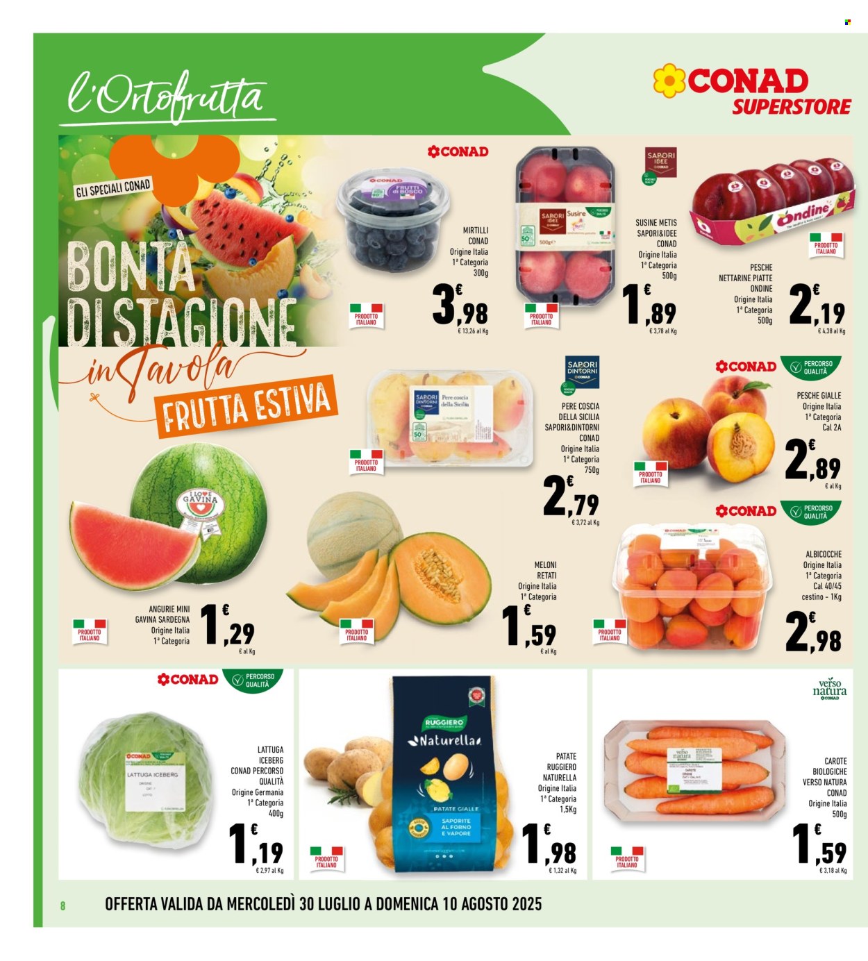 Volantino Conad Superstore - 30/7/2025 - 10/8/2025. Pagina 8