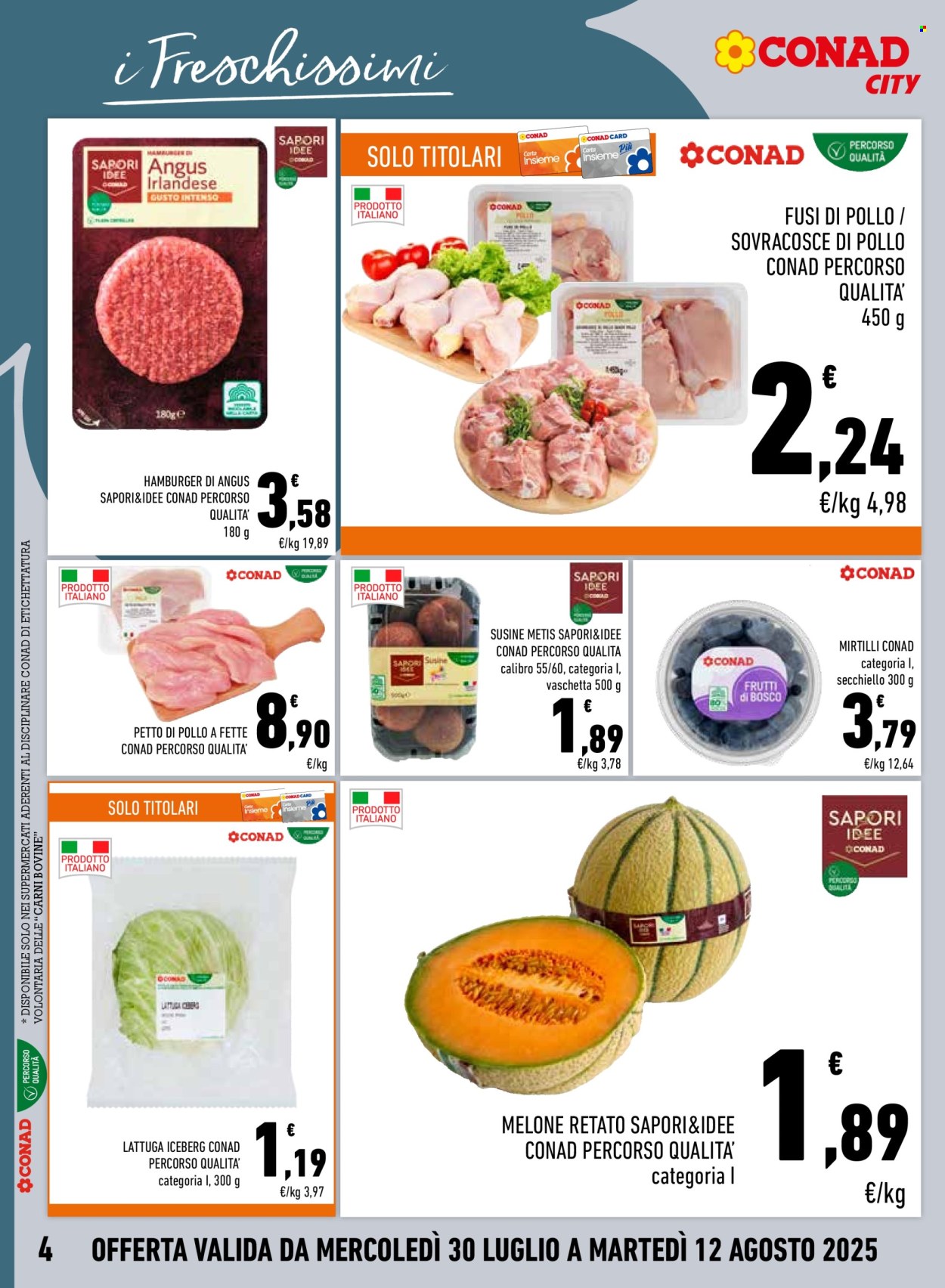 Volantino Conad City - 30/7/2025 - 12/8/2025. Pagina 4