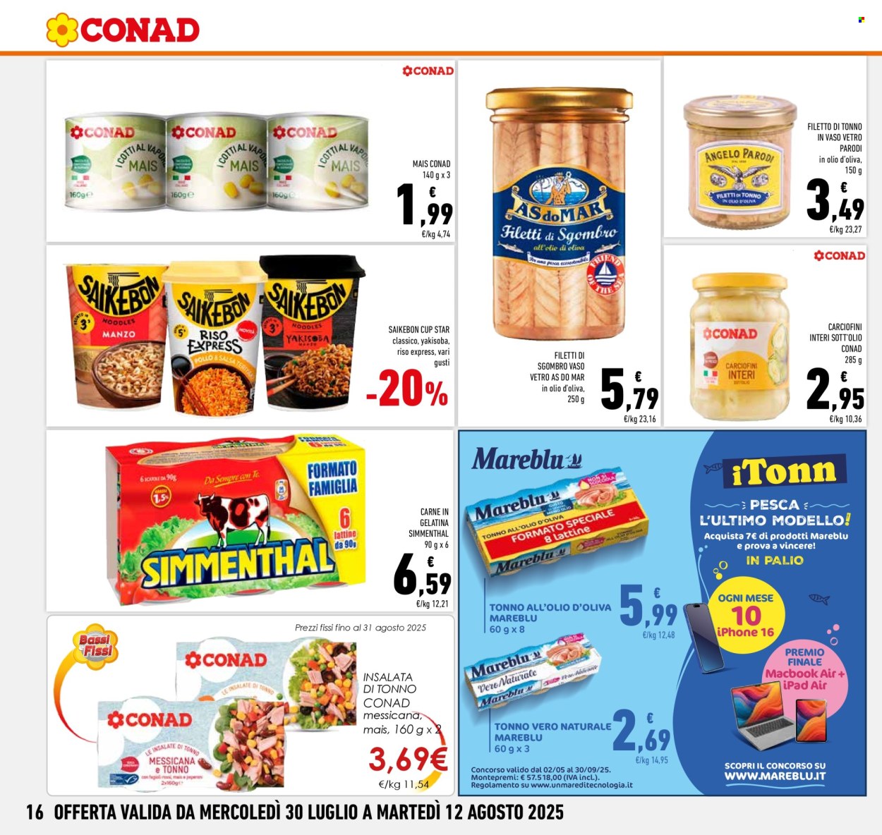 Volantino Conad - 30/7/2025 - 12/8/2025. Pagina 16
