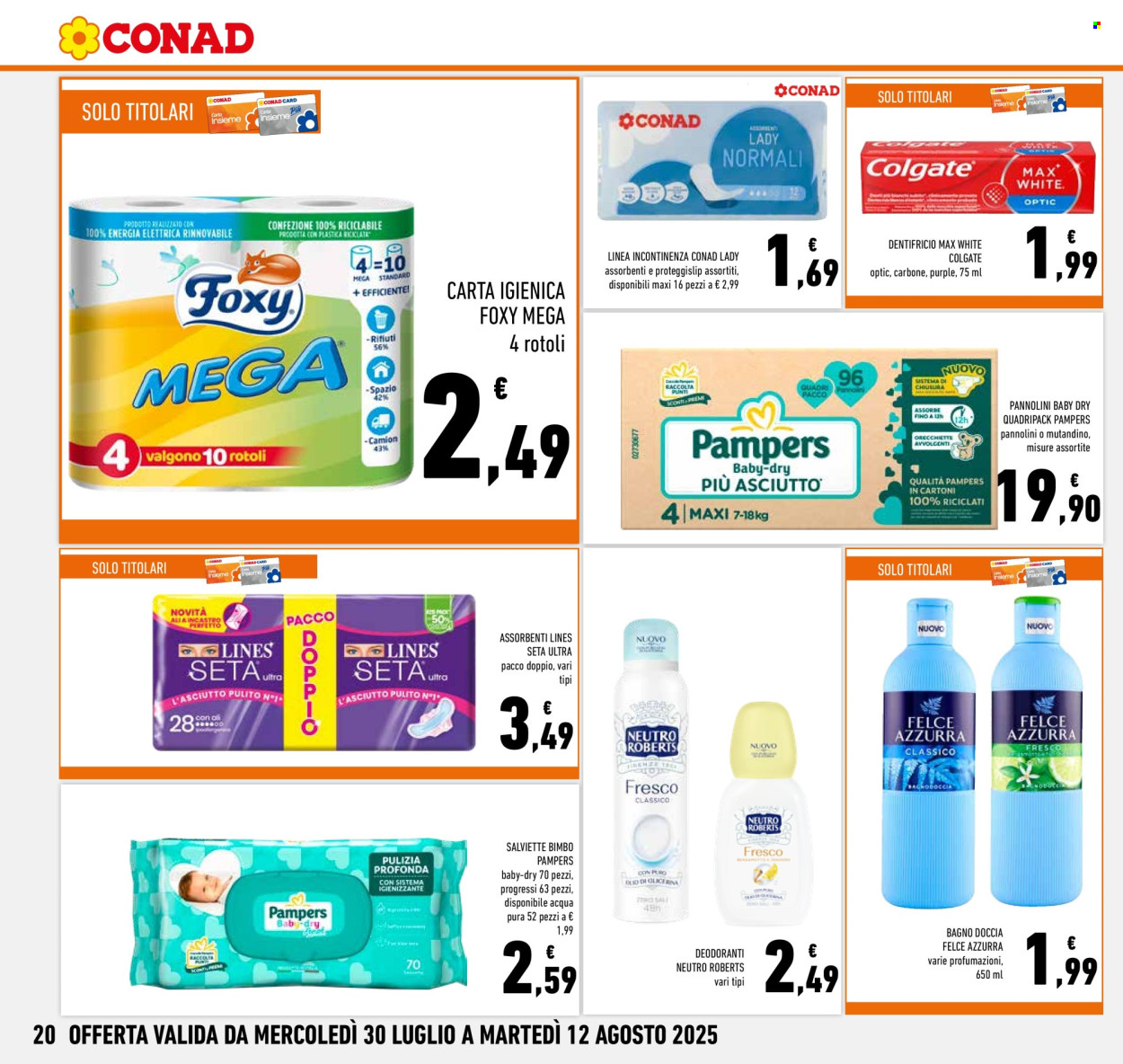 Volantino Conad - 30/7/2025 - 12/8/2025. Pagina 20