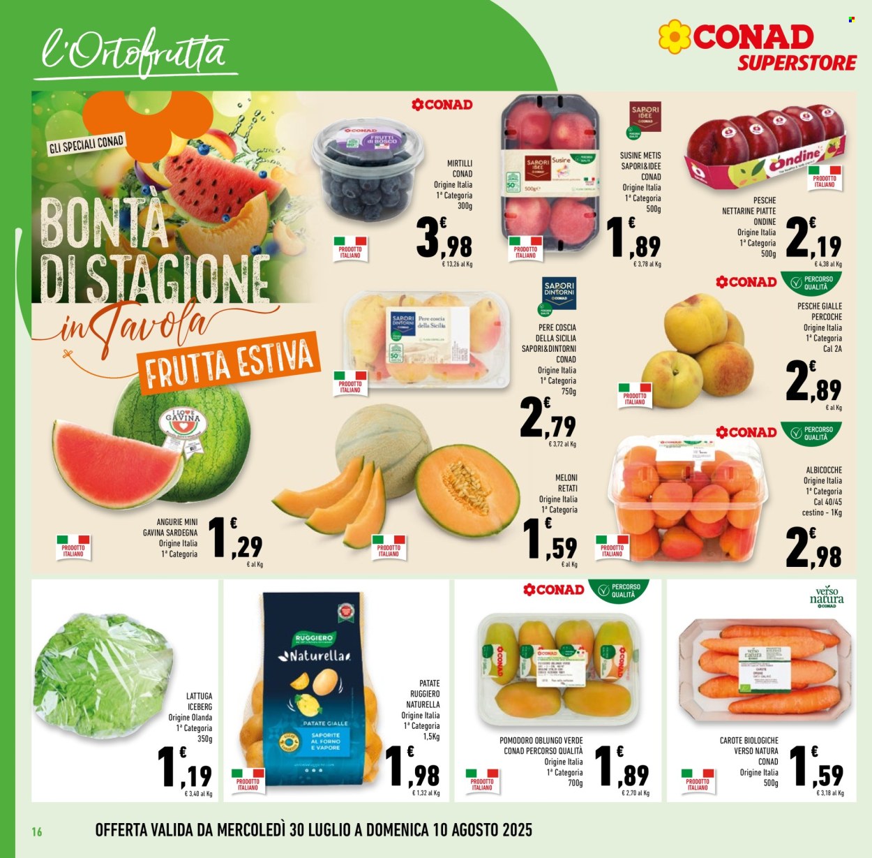 Volantino Conad Superstore - 30/7/2025 - 12/8/2025. Pagina 16