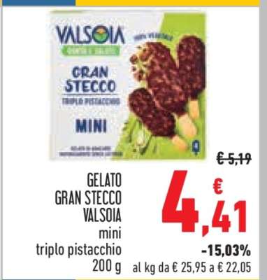 GELATO GRAN STECCO VALSOIA mini triplo pistacchio