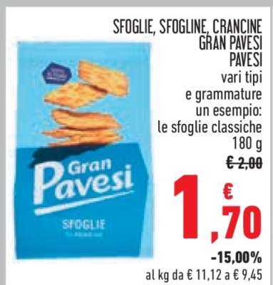 SFOGLIE, SFOGLINE, CRANCINE GRAN PAVESI PAVESI